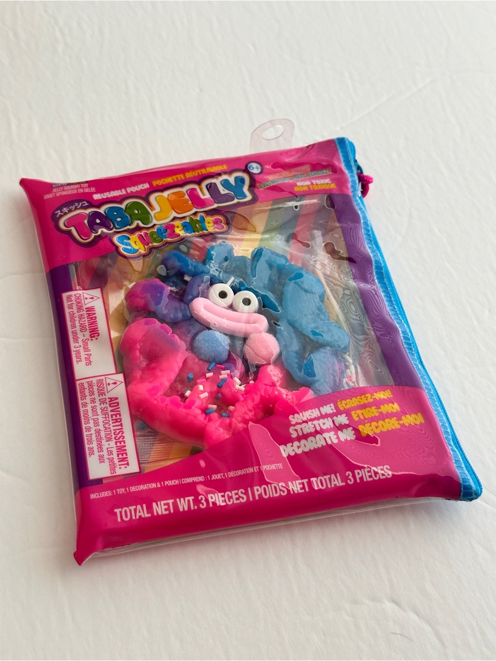 Taba Jelly Squeezeables Squish Stretch Toy Blue New